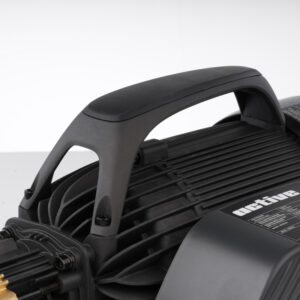 Close-up of top carry handle and cooling fins on Active 2.3 pressure washer